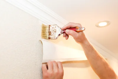 Pose de papier peint à Ebersmunster — revêtements muraux et toiles de verre